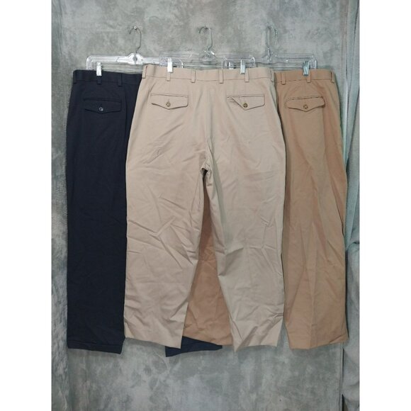 LL Bean Pants Mens 38 x 30 Comfort Waist Straight Leg High Rise Cotton Lot of 3 - Picture 2 of 8